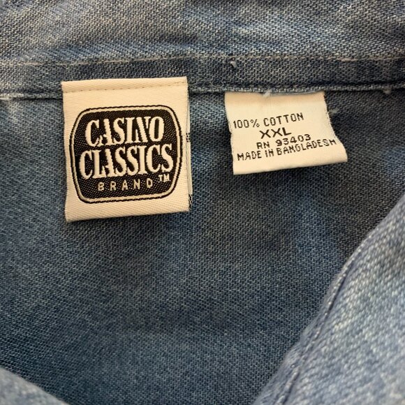 Casino Classics Brand Women's Denim Shirt with Logo Size XXL - Picture 4 of 4